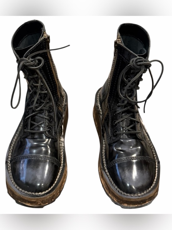 Acne Studios Patent Leather Combat Boots EU 43 Black Platform Lug Sole Zip main image 11